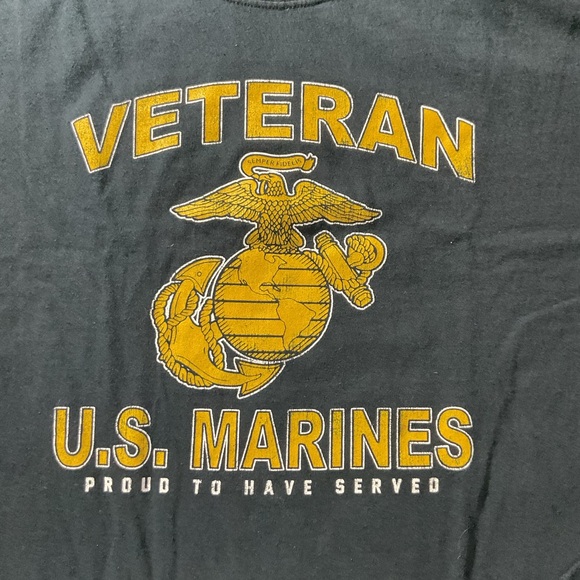 Vintage Gildan U.S Marines Veterans Graphic Tee - Picture 3 of 6